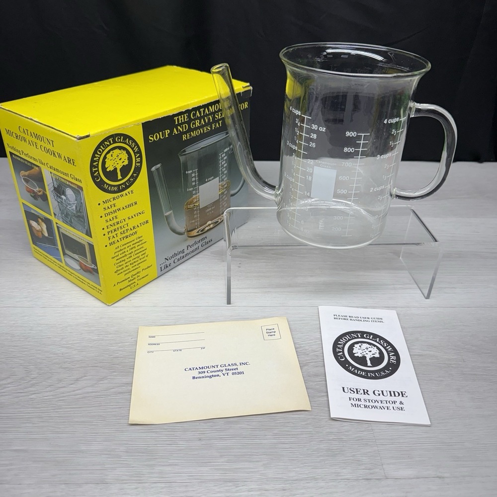 VTG Catamount Glass Fat Gravy Separator Soup Measuring Cup 32 OZ SP1000